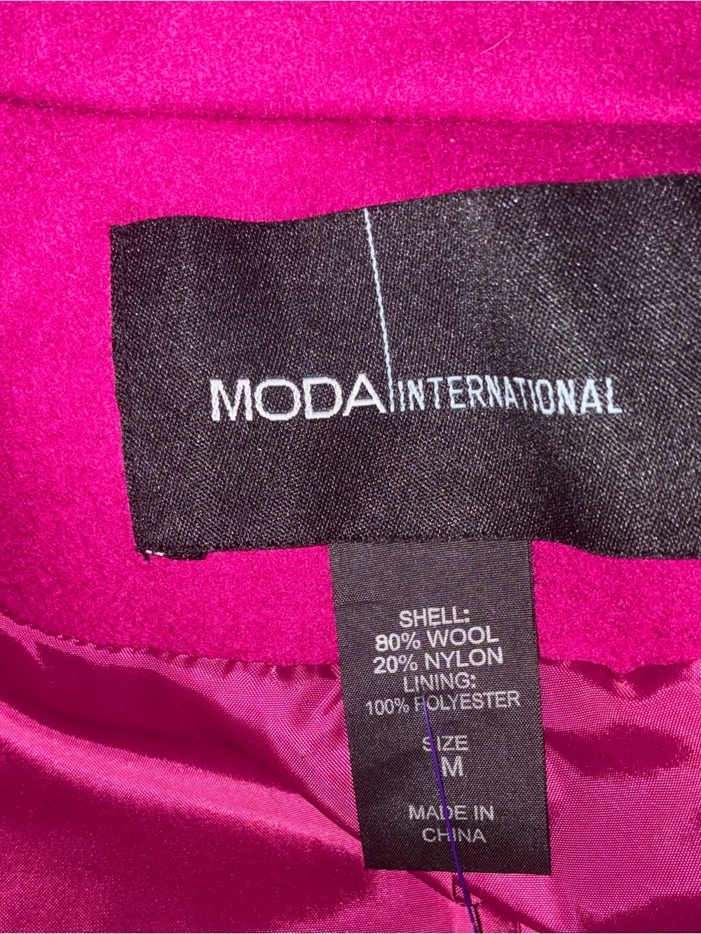 Moda International Magenta  Double-Breasted Pea Coat - Picture 9 of 9